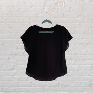Banana Republic black scoop neck blouse